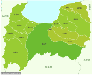 富山県の地図